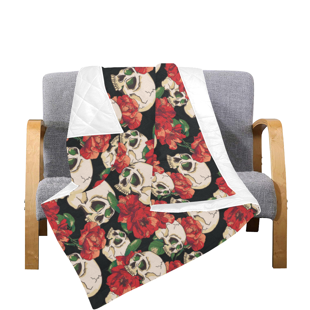 Skull Red Rose Premium Quilt