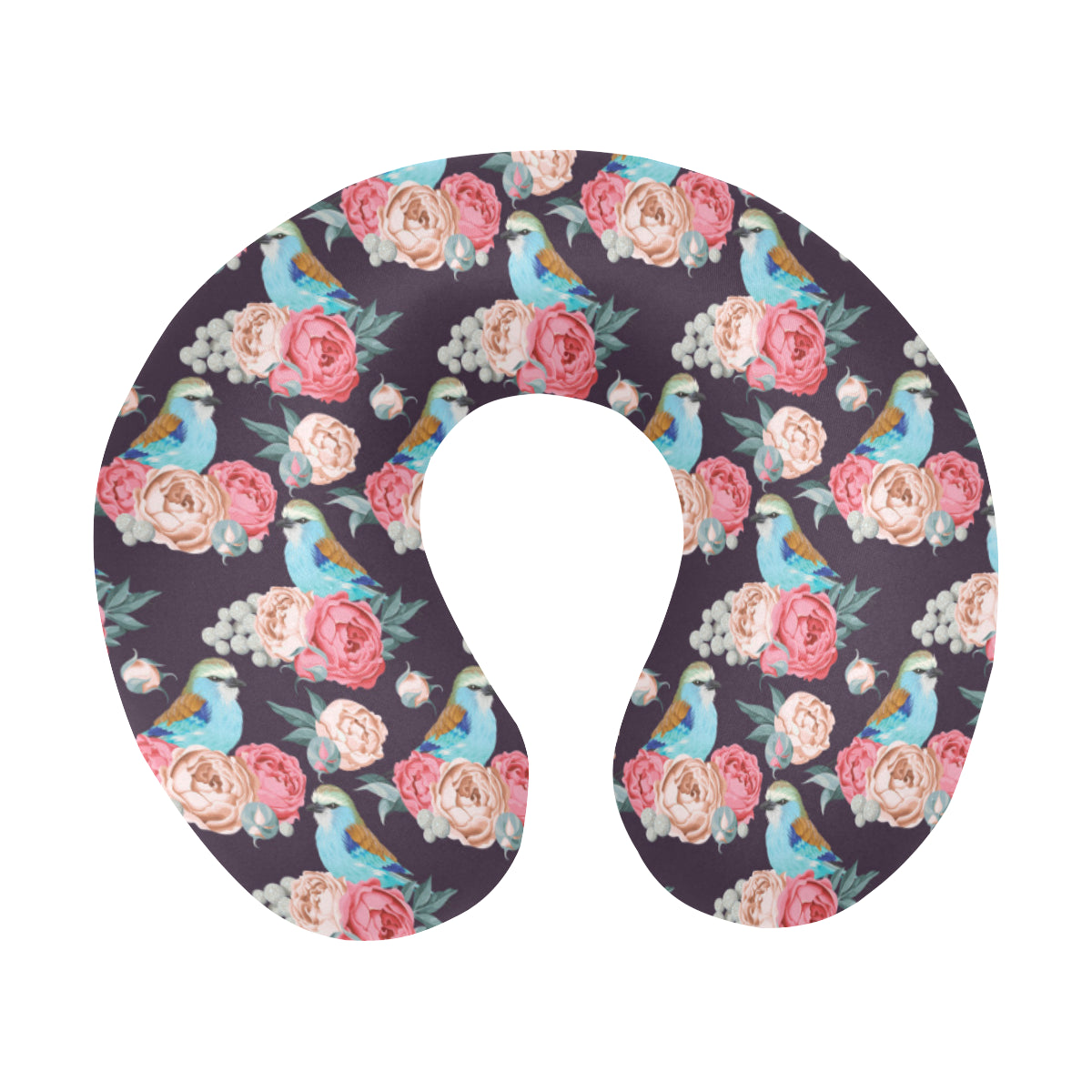 Bluebird Pattern Print Design 02 U-Shaped Travel Neck Pillow