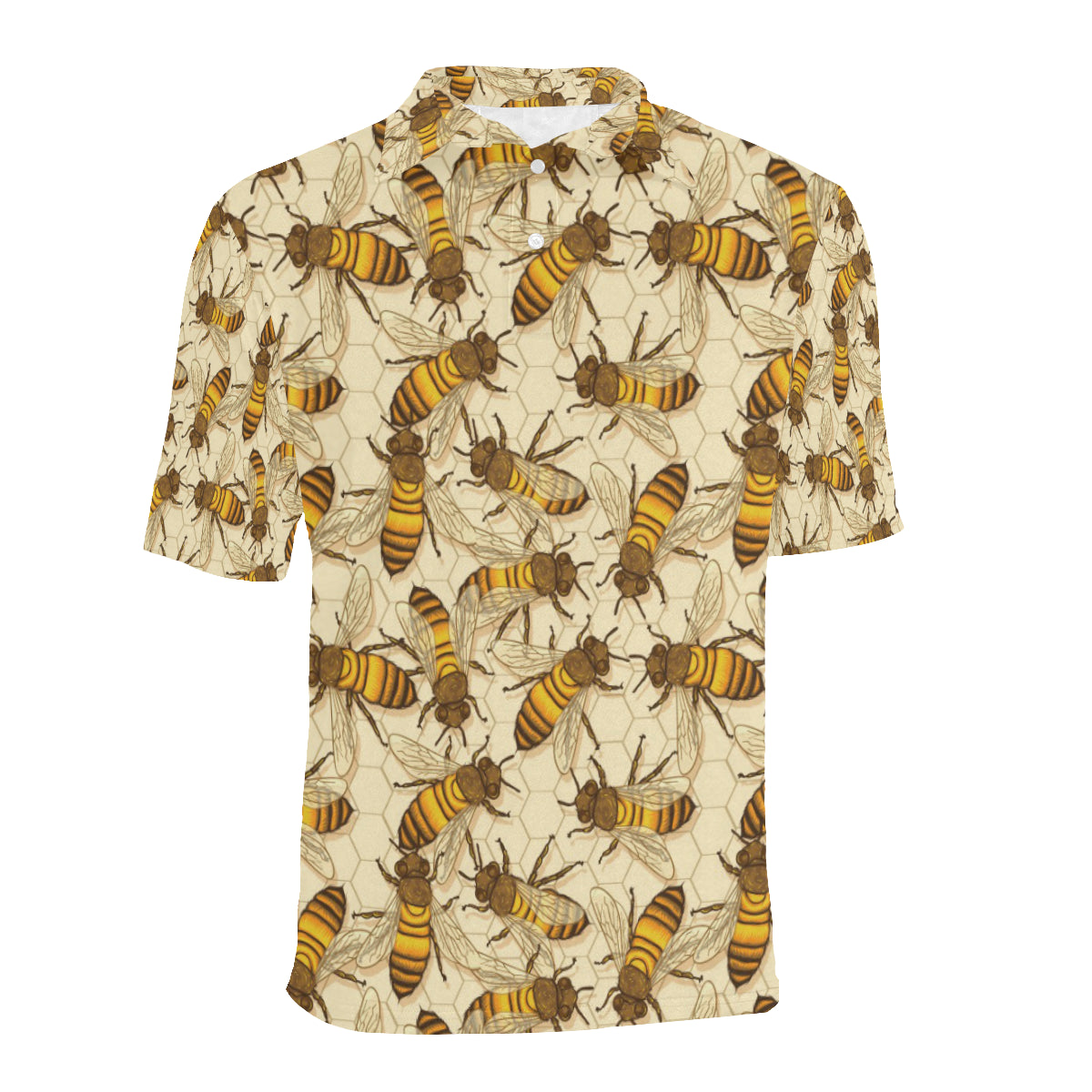 Bee Pattern Print Design BEE05 Men Polo Shirt