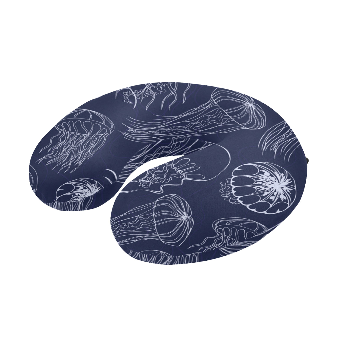 Jellyfish Pattern Print Design 05 U-Shaped Travel Neck Pillow