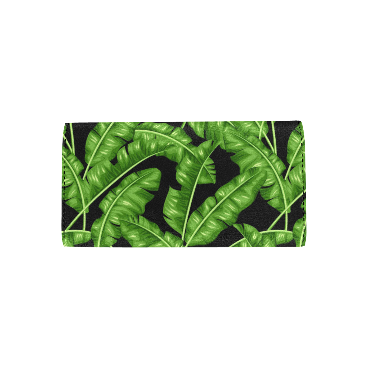 Banana Leaf Pattern Print Design BL01 Women's Trifold Wallet