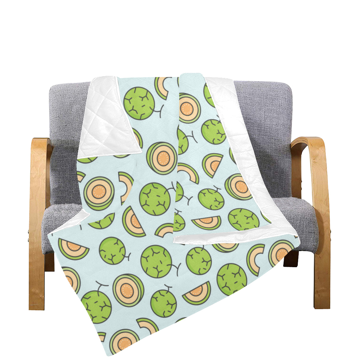 Cantaloupe Pattern Print Design 02 Premium Quilt