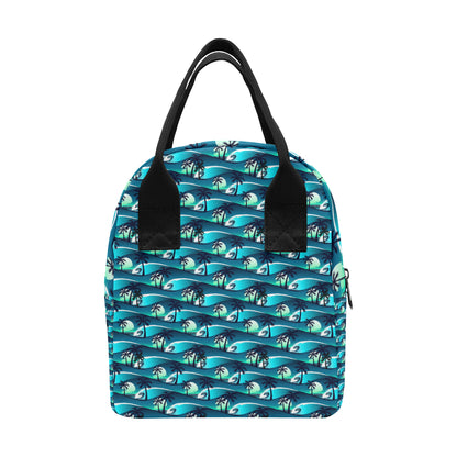 Beach Wave Design Print Insulated Lunch Bag