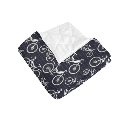 Mountain bike Pattern Print Design 02 Premium Quilt