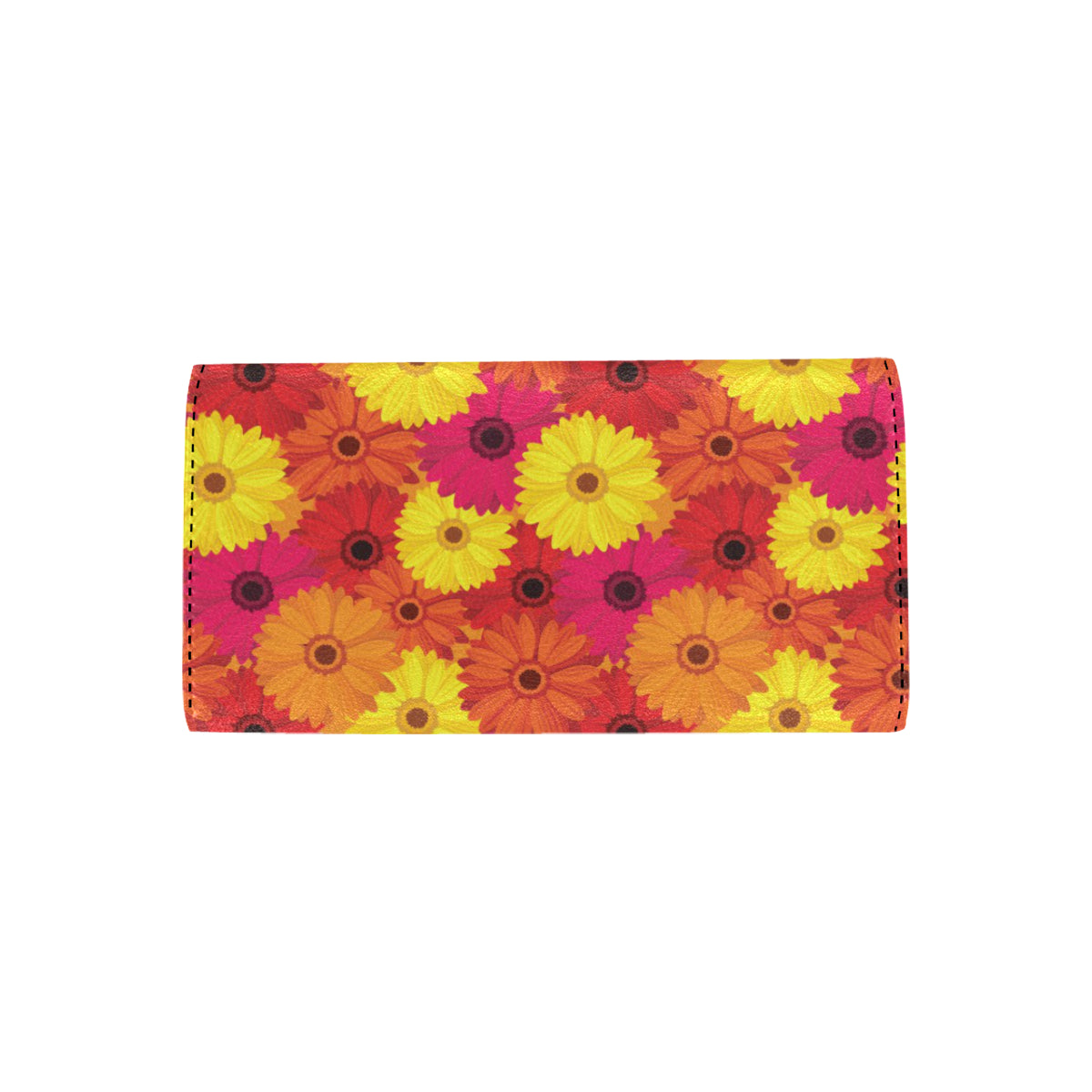 Gerberas Pattern Print Design GB05 Women's Trifold Wallet