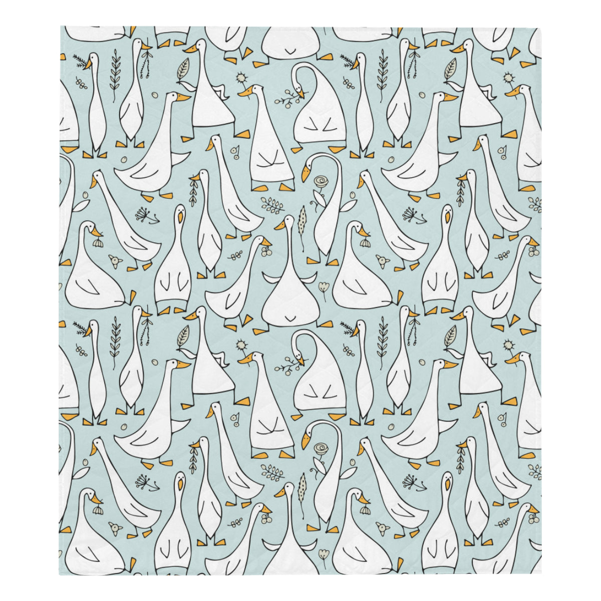 Goose Pattern Print Design 03 Premium Quilt