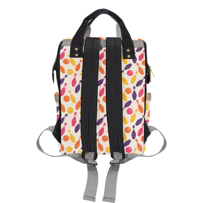 Bowling Pattern Print Design 06 Diaper Bag Backpack