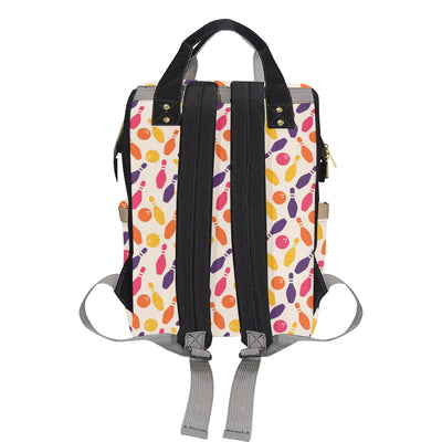 Bowling Pattern Print Design 06 Diaper Bag Backpack