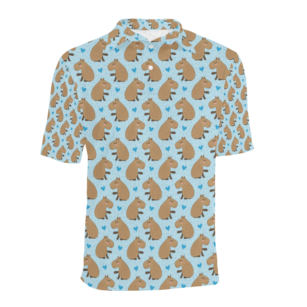 Capybara Pattern Print Design 01 Men Polo Shirt