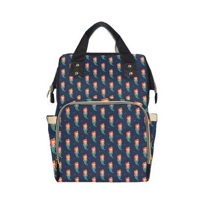 Mermaid Girl Pattern Print Design 01 Diaper Bag Backpack