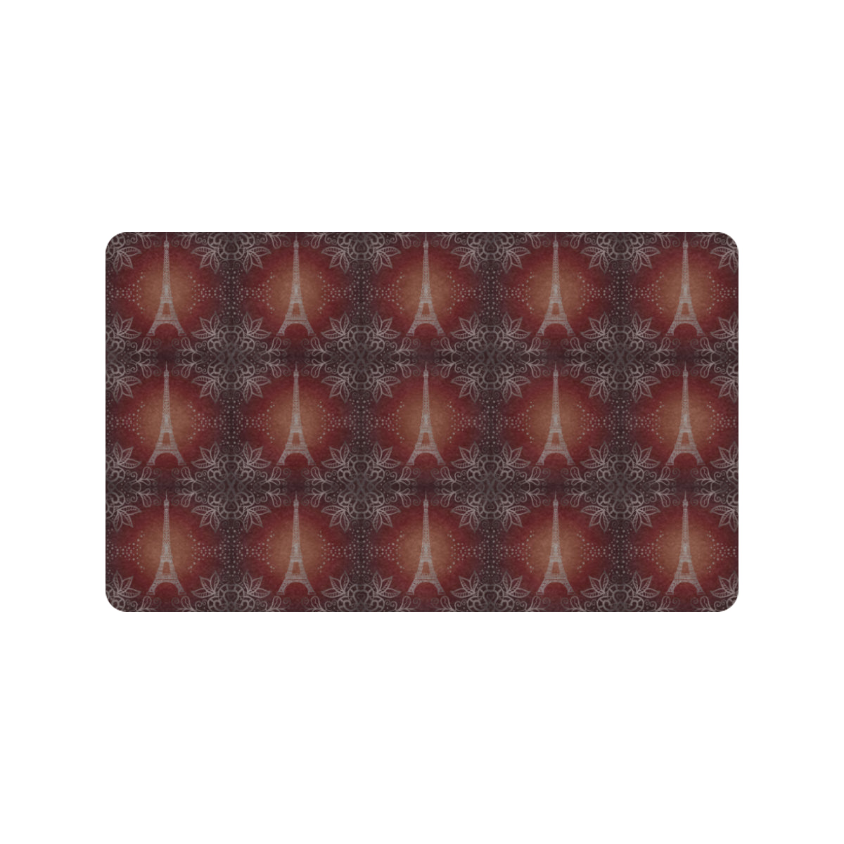 Eiffel Tower Drawing Print Rubber Doormat