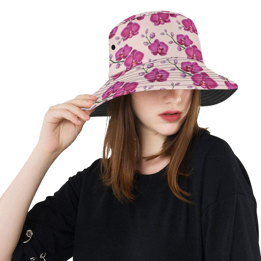 Orchid Purple Pattern Print Design OR04 Unisex Bucket Hat