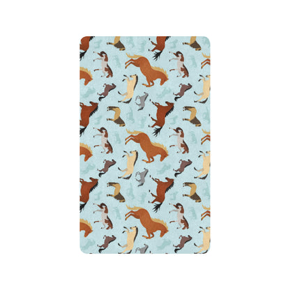 Horse Cute Themed Pattern Print Rubber Doormat