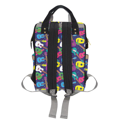 Ukulele Pattern Print Design 02 Diaper Bag Backpack