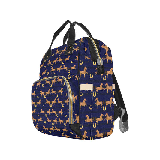 Horse Luxury Themed Pattern Print Diaper Bag Backpack