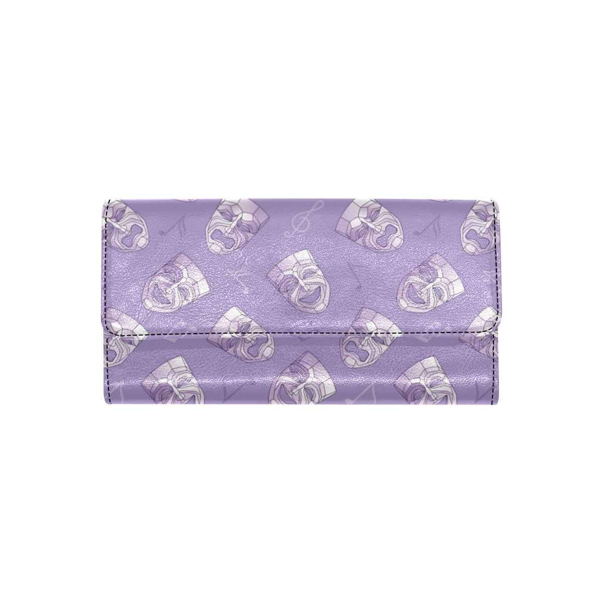 Acting Mask Pattern Print Design 05 Women's Trifold Wallet