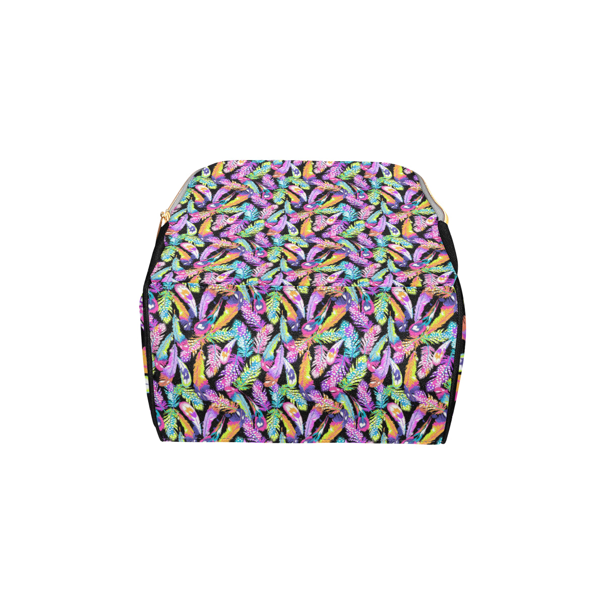 Neon Feather Pattern Print Design A02 Diaper Bag Backpack