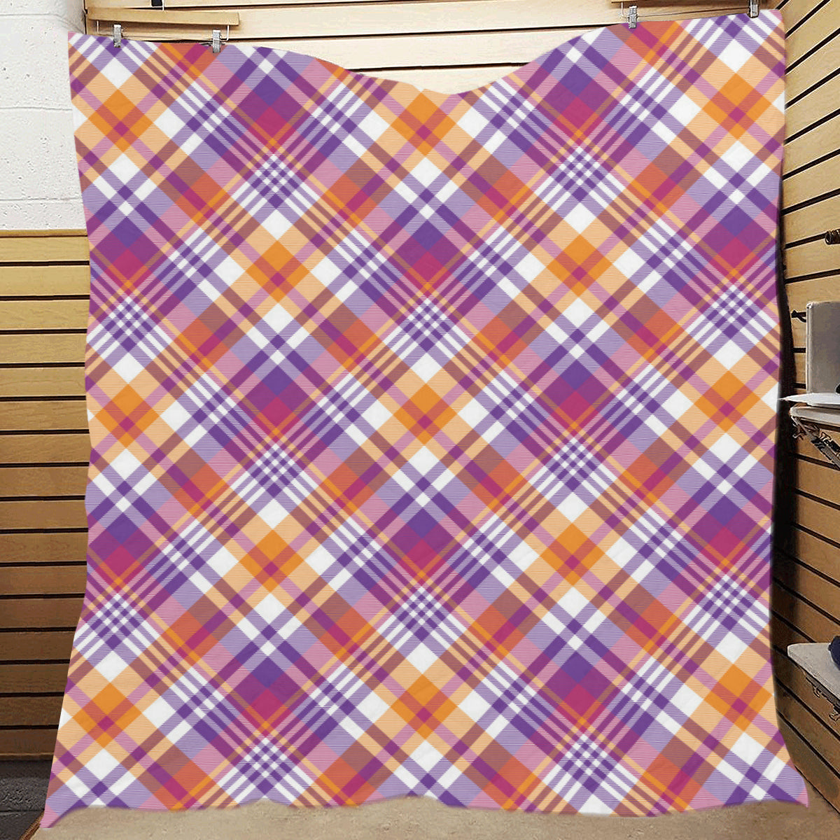 Madras Pattern Print Design 02 Premium Quilt