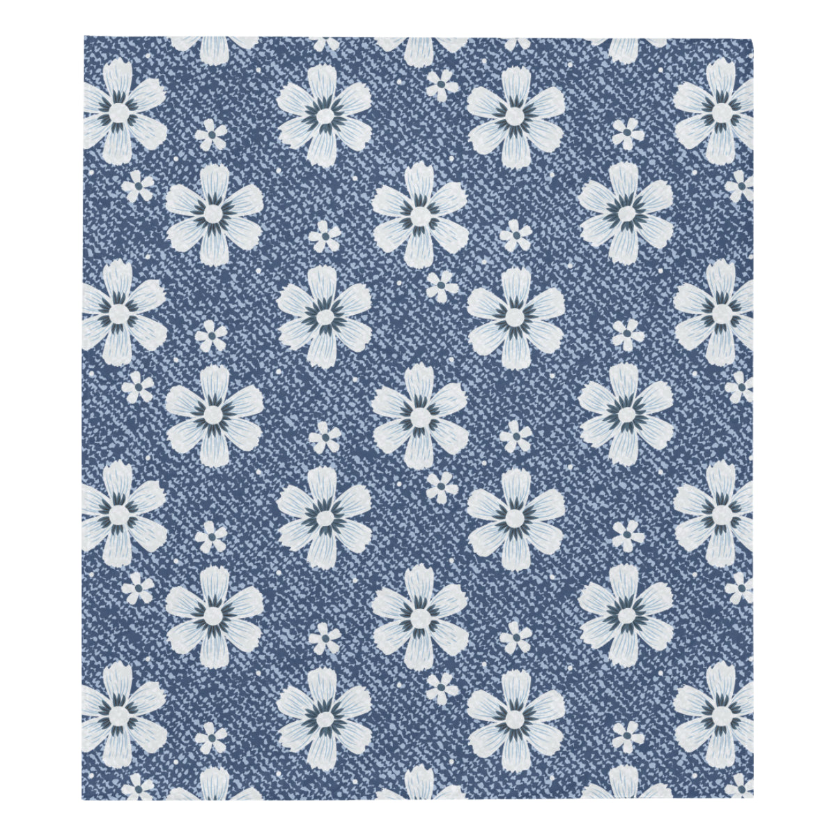 Jean Flower Pattern Print Design 03 Premium Quilt