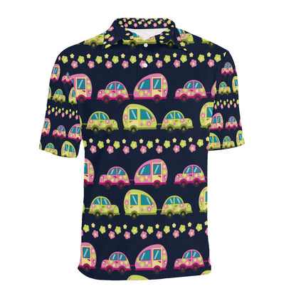 Camper Cute Camping Design No 3 Print Men Polo Shirt