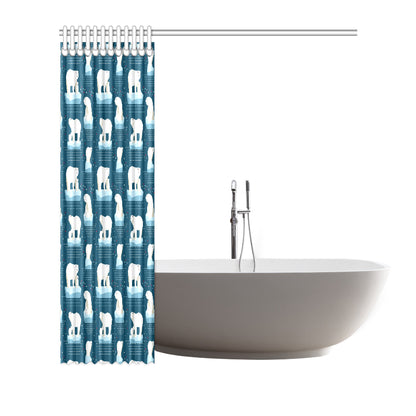 Polar Bear Pattern Print Design PB02 Shower Curtain