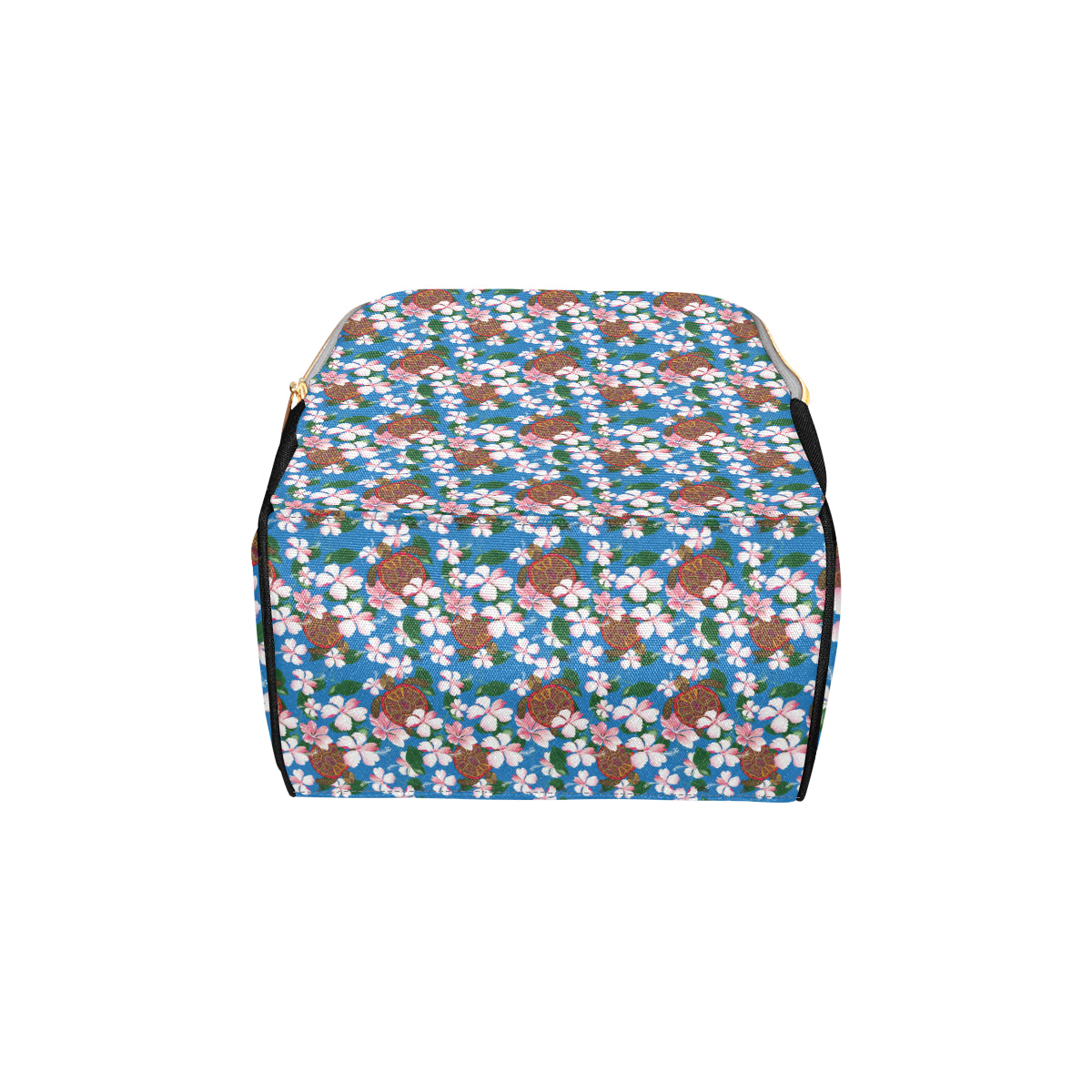 Sea Turtle Pink Hibiscus Hawaiian Print Diaper Bag Backpack