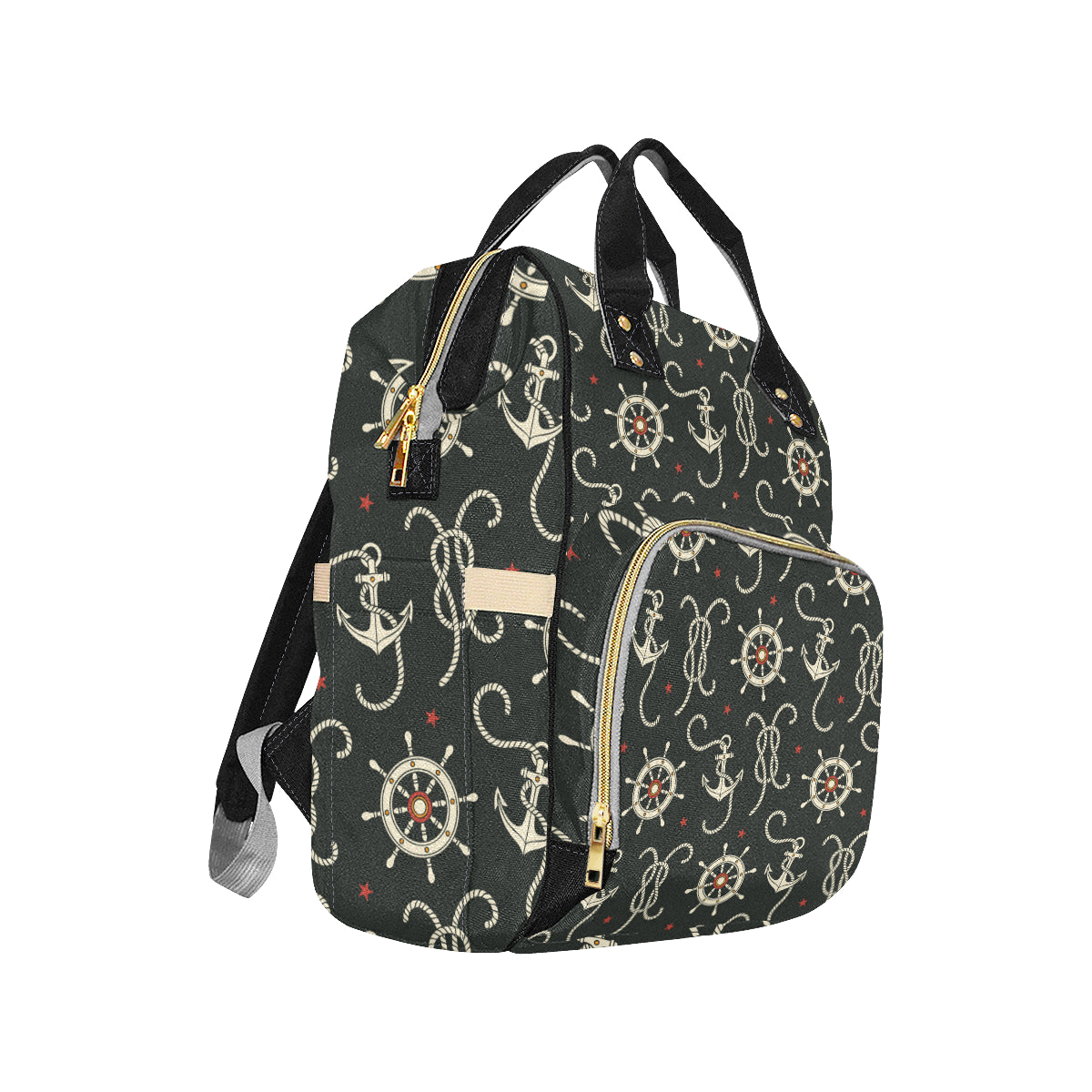Nautical Anchor Pattern Diaper Bag Backpack