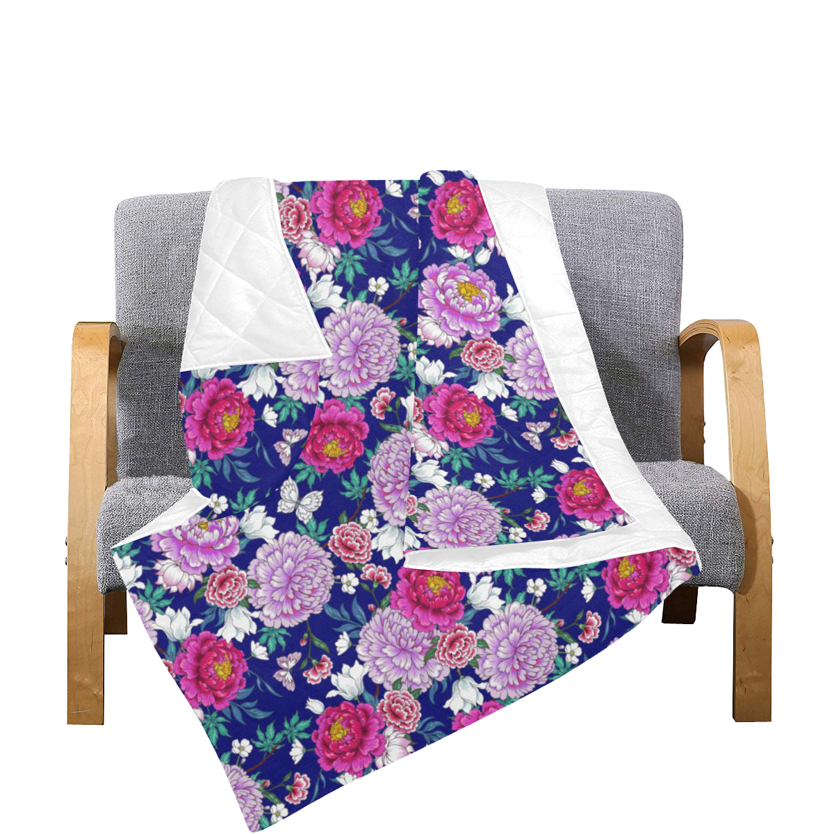 Dahlia Pattern Print Design DH013 Premium Quilt
