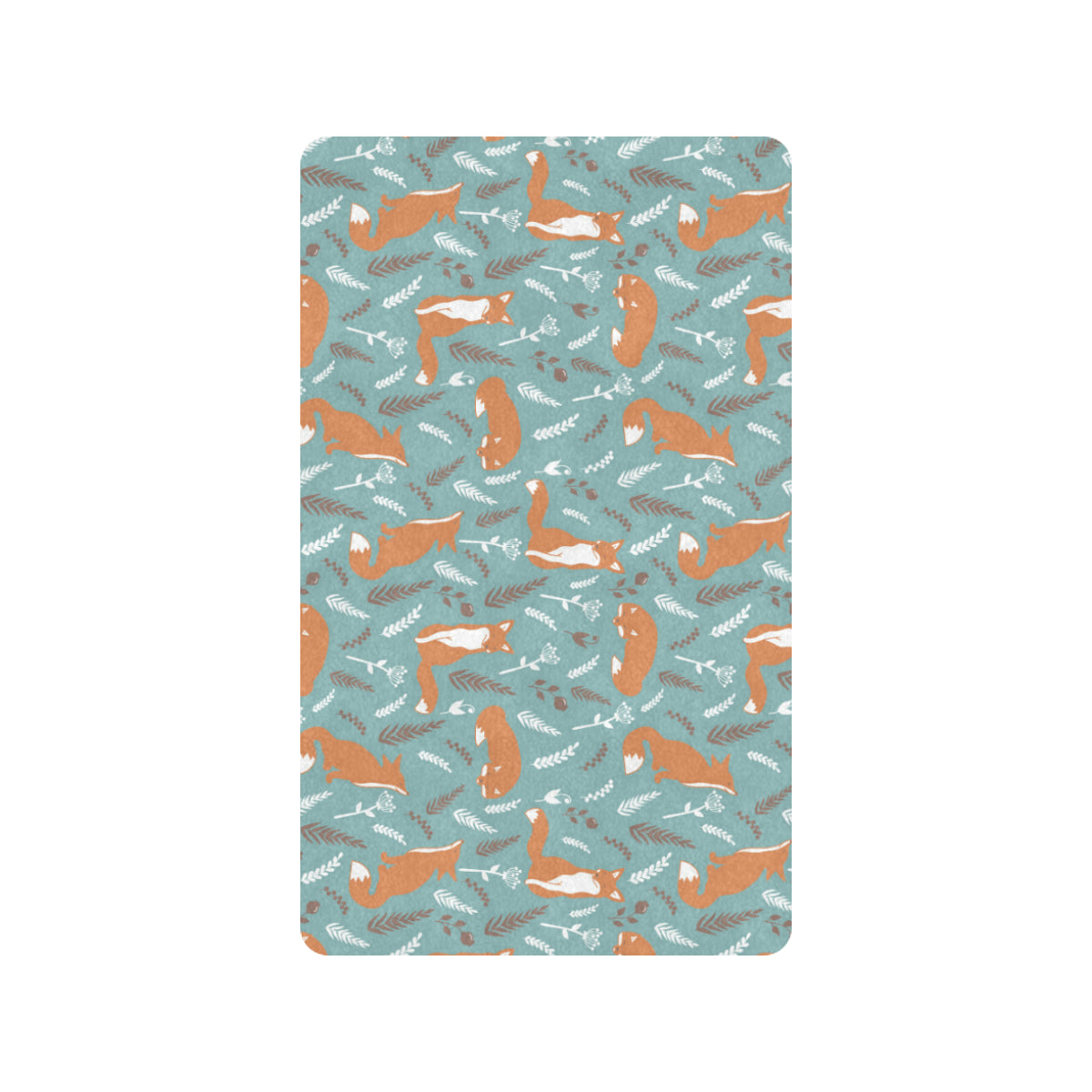 Fox Forest Print Pattern Rubber Doormat