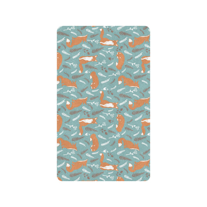 Fox Forest Print Pattern Rubber Doormat