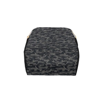 Camo Black Pattern Print Design 02 Diaper Bag Backpack