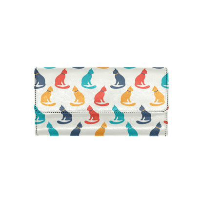 Cat Pattern Print Design 03 Women's Trifold Wallet