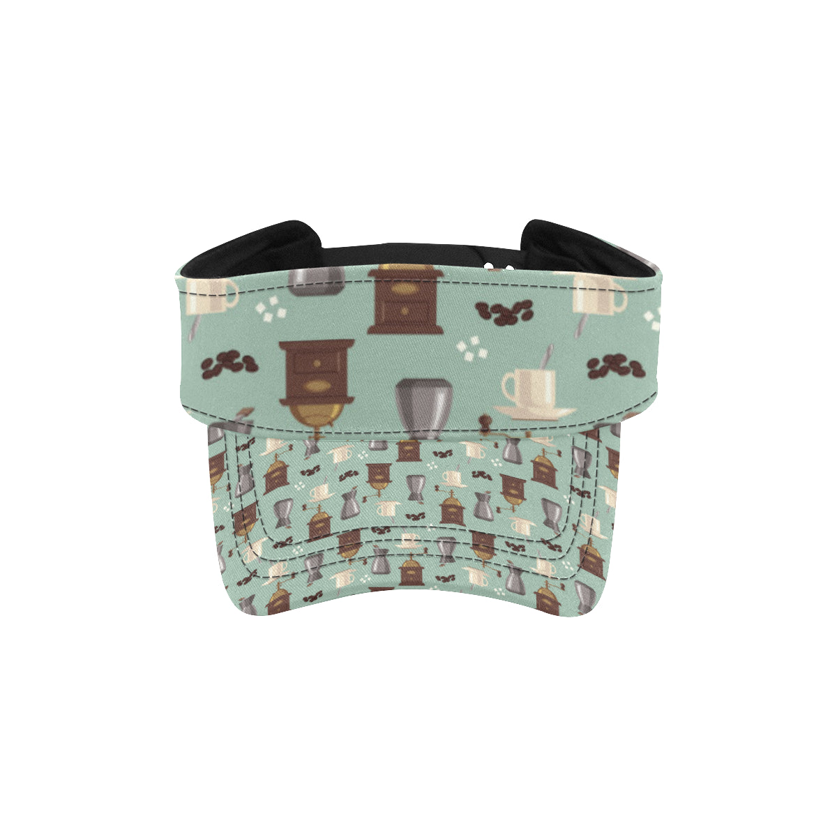Coffee Pattern Print Design 04 Unisex Sun Visor