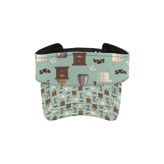 Coffee Pattern Print Design 04 Unisex Sun Visor