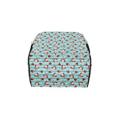 Ladybug Happy Print Pattern Diaper Bag Backpack