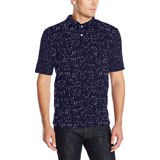 Zodiac Pattern Design Print Men Polo Shirt