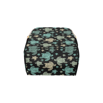 Sea Turtle Stamp Pattern Diaper Bag Backpack
