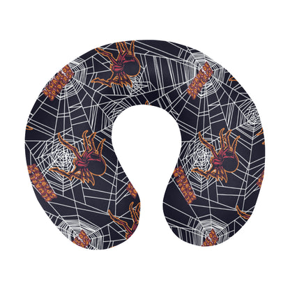 Tarantula Spiderwebs Pattern Print Design 01 U-Shaped Travel Neck Pillow