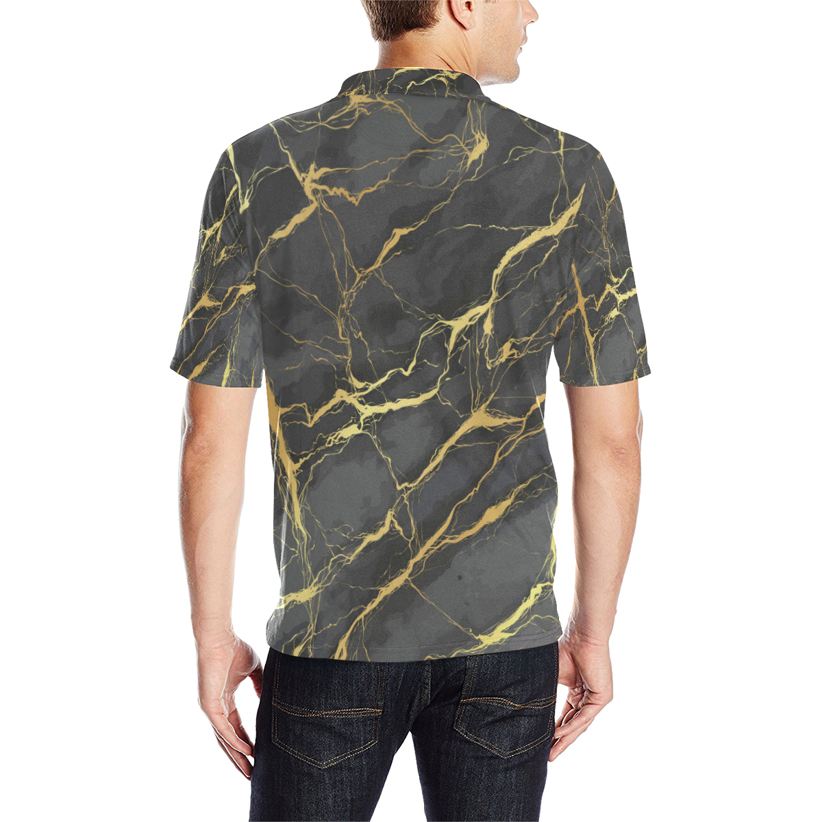 Marble Pattern Print Design 02 Men Polo Shirt