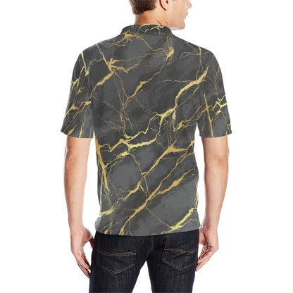 Marble Pattern Print Design 02 Men Polo Shirt
