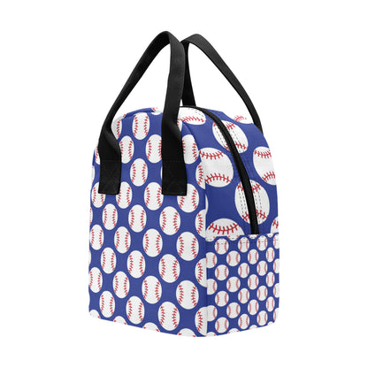Baseball Blue Background Insulated Lunch Bag