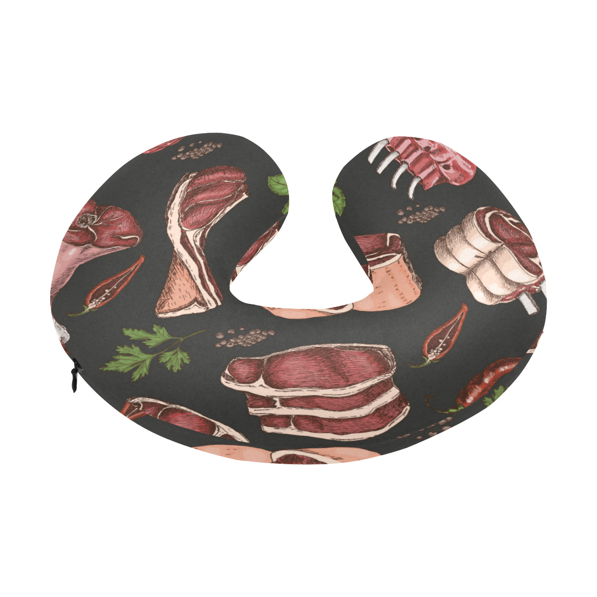 Meat Pattern Print Design 02 U-Shaped Travel Neck Pillow