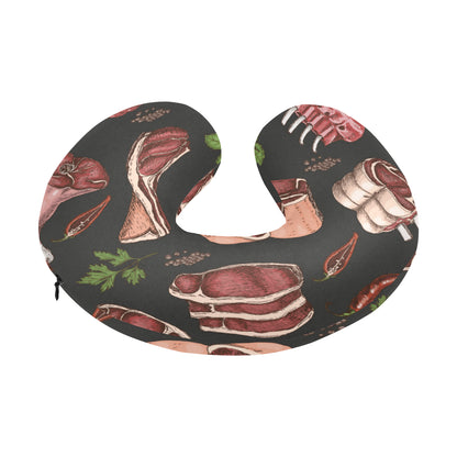 Meat Pattern Print Design 02 U-Shaped Travel Neck Pillow