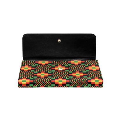 Kente Pattern Print Design 01 Women's Trifold Wallet
