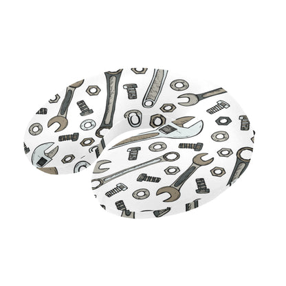 Mechanic Pattern Print Design 03 U-Shaped Travel Neck Pillow
