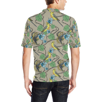 Parakeet Pattern Print Design A02 Men Polo Shirt