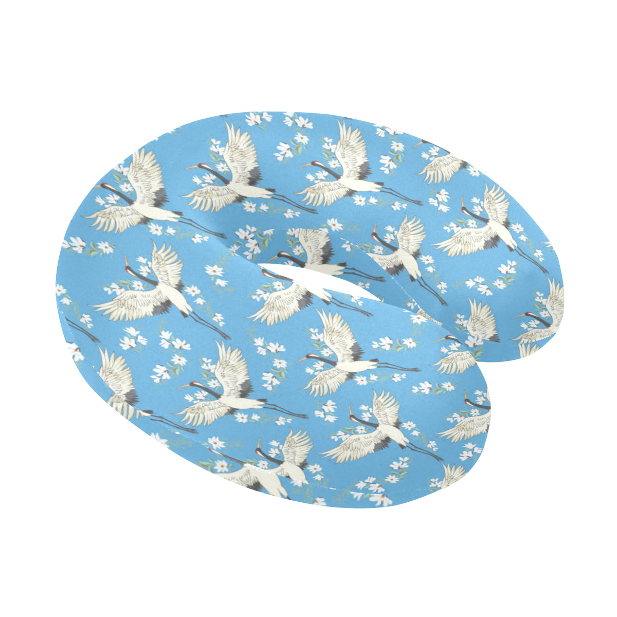 Crane Pattern Print Design 03 U-Shaped Travel Neck Pillow