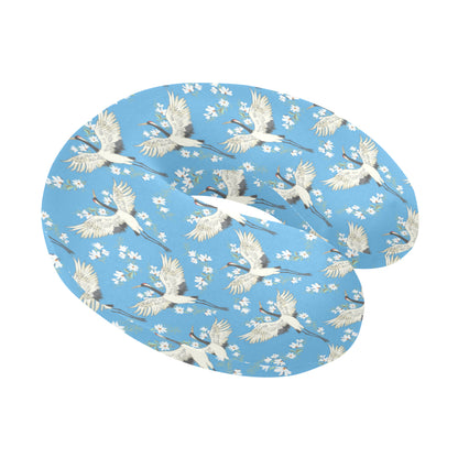 Crane Pattern Print Design 03 U-Shaped Travel Neck Pillow