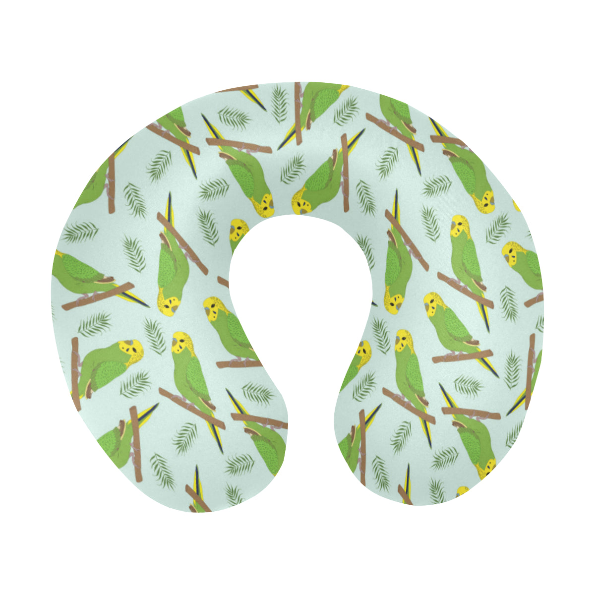 Budgerigar Pattern Print Design 04 U-Shaped Travel Neck Pillow