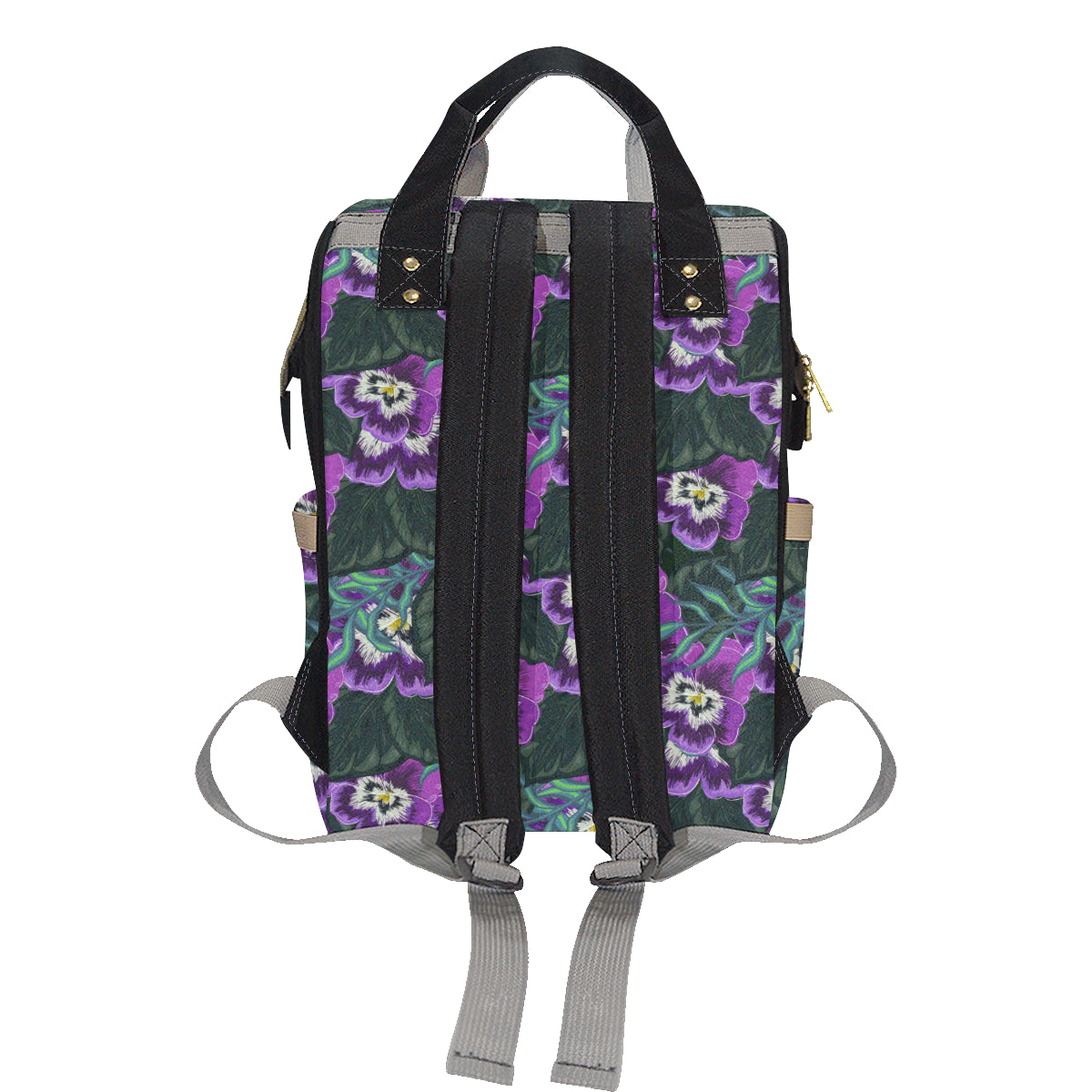 Pansy Pattern Print Design PS07 Diaper Bag Backpack